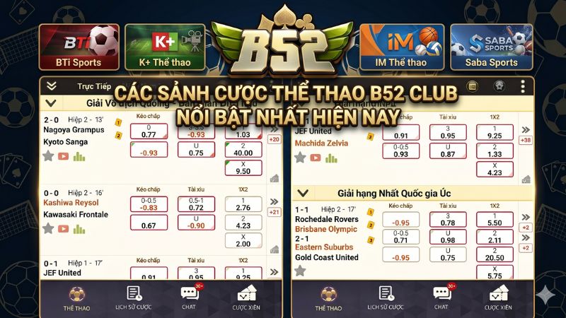 Những sảnh cược thể thao hấp dẫn nhất tại B52 Club