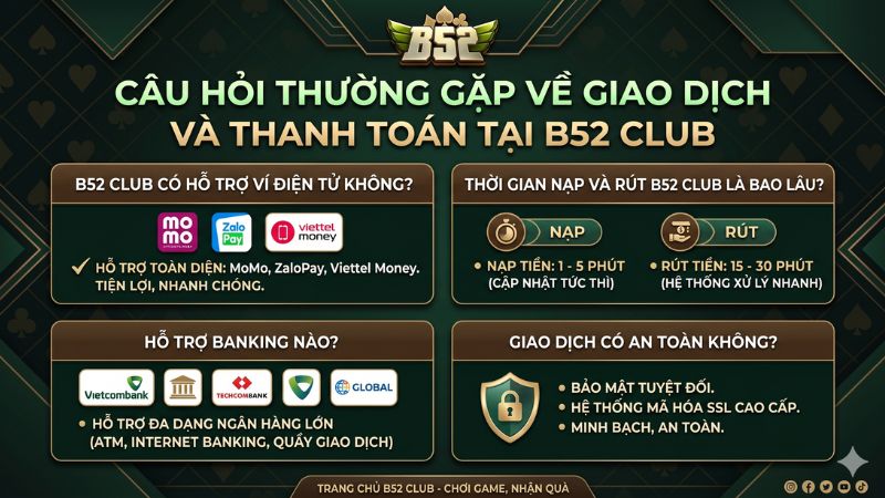 Câu hỏi thường gặp về giao dịch và thanh toán tại B52 Club  