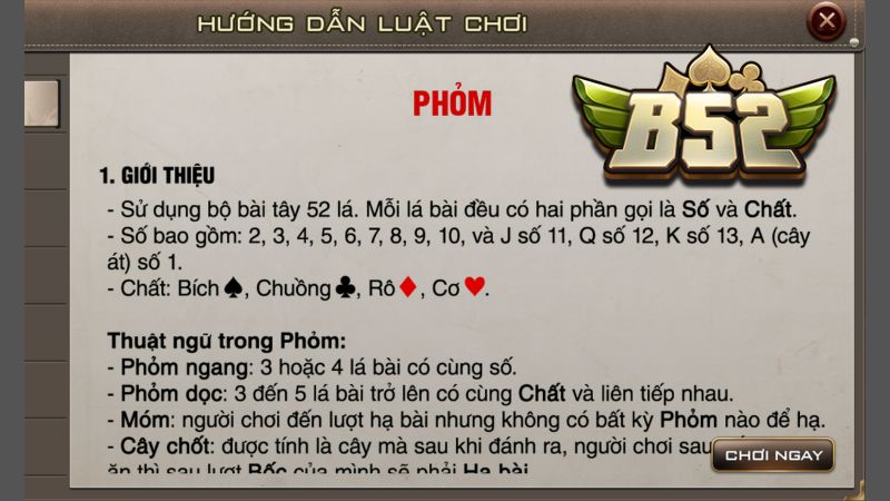 Hướng dẫn chi tiết cách chơi Phỏm B52 Club