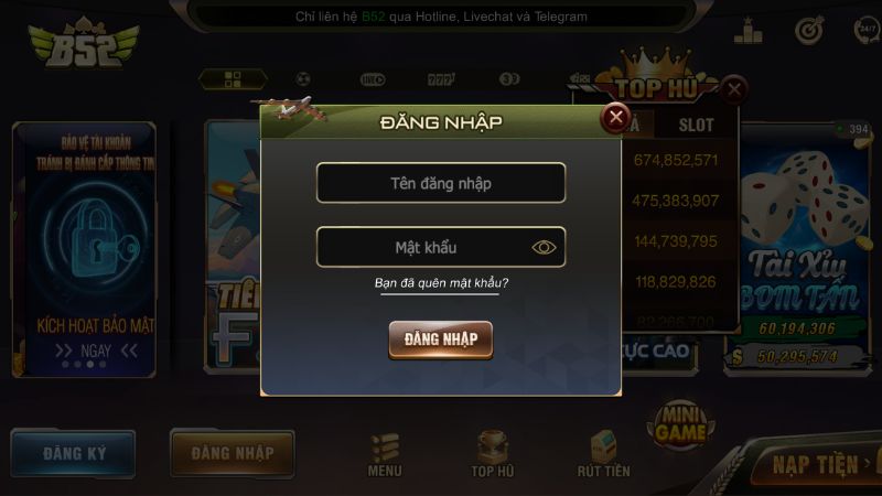Chi tiết từng bước B52 Club đăng nhập tài khoản