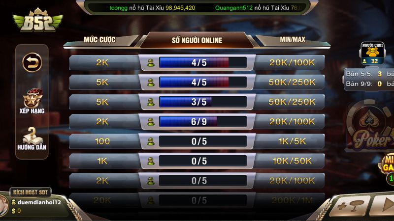 Ưu điểm nổi bật khi tham gia Poker tại B52 Club